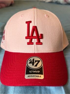 47 LA Dodgers Pink & Red Valentine’s Adjustable Cap